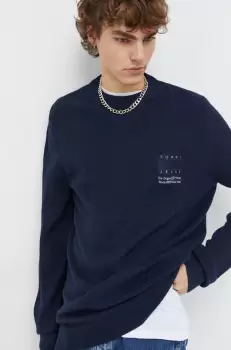 Tommy Jeans pulover barbati, culoarea albastru marin, light imagine