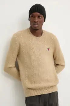 Tommy Jeans pulover barbati, culoarea maro, DM0DM19440 imagine