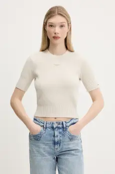 Tommy Jeans pulover culoarea bej, DW0DW20380 imagine