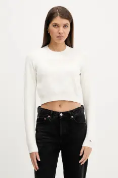 Tommy Jeans pulover culoarea bej, light, DW0DW22028 imagine