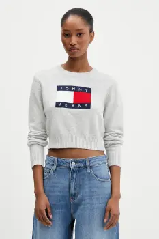 Tommy Jeans pulover culoarea gri, DW0DW21690 imagine