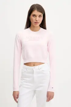 Tommy Jeans pulover culoarea roz, light, DW0DW22028 imagine