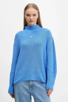 Tommy Jeans pulover de bumbac cu turtleneck, DW0DW21676 imagine