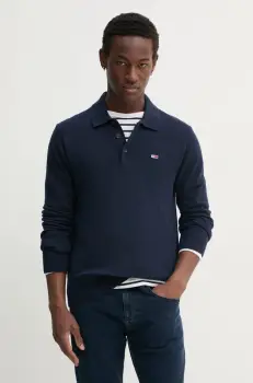 Tommy Jeans pulover de bumbac culoarea bleumarin, DM0DM20304 imagine