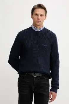 Tommy Jeans pulover de bumbac culoarea bleumarin, DM0DM22098 imagine