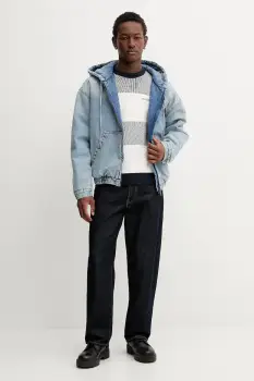 Tommy Jeans pulover de bumbac culoarea bleumarin, DM0DM22110 imagine