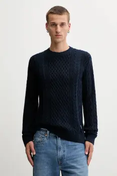 Tommy Jeans pulover de bumbac culoarea bleumarin, light, DM0DM22101 imagine