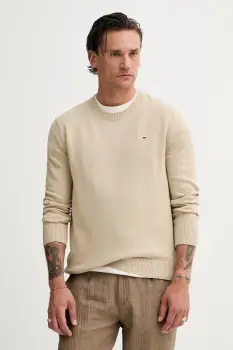 Tommy Jeans pulover de bumbac culoarea bordo, DM0DM18895 imagine