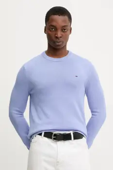 Tommy Jeans pulover de bumbac culoarea bordo, light, DM0DM21787 imagine