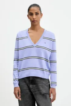 Tommy Jeans pulover de bumbac culoarea galben, light, DW0DW19888 imagine