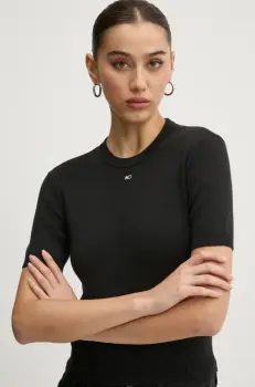 Tommy Jeans pulover de bumbac culoarea negru, light, DW0DW19336 imagine