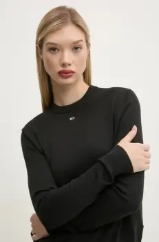 Tommy Jeans pulover de bumbac culoarea negru, light, DW0DW20159 imagine