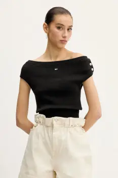 Tommy Jeans pulover de bumbac culoarea negru, light, DW0DW20252 imagine