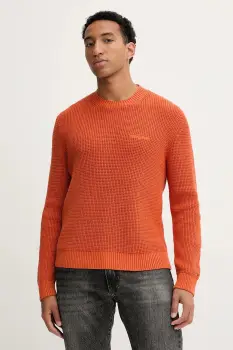 Tommy Jeans pulover de bumbac culoarea portocaliu, DM0DM22098 imagine