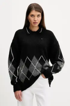 Tommy Jeans pulover din amestec de alpaca culoarea negru, DW0DW22559 imagine