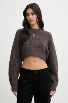 Tommy Jeans pulover din amestec de lana culoarea maro, DW0DW22024 imagine