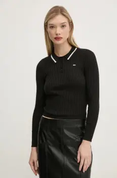 Tommy Jeans pulover din amestec de lana femei, culoarea negru, light, DW0DW19887 imagine