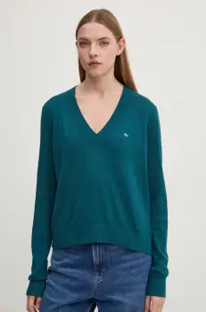 Tommy Jeans pulover femei, culoarea verde, light, DW0DW18670 imagine
