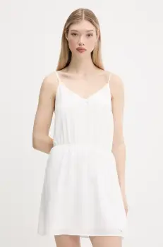 Tommy Jeans rochie culoarea alb, mini, evazati, DW0DW20613 imagine