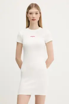 Tommy Jeans rochie culoarea alb, mini, mulata, DW0DW21186 imagine