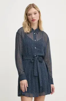 Tommy Jeans rochie culoarea albastru marin, mini, evazati, DW0DW19473 imagine