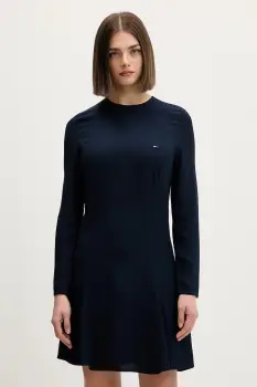 Tommy Jeans rochie culoarea bleumarin, mini, evazati, DW0DW21916 imagine