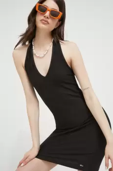 Tommy Jeans rochie culoarea negru, mini, mulata imagine