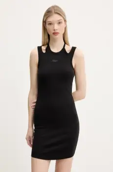 Tommy Jeans rochie culoarea negru, mini, mulata, DW0DW20331 imagine