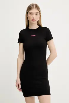 Tommy Jeans rochie culoarea negru, mini, mulata, DW0DW21186 imagine