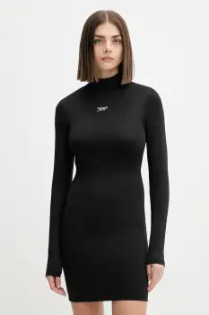 Tommy Jeans rochie culoarea negru, mini, mulata, DW0DW21504 imagine