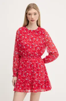 Tommy Jeans rochie culoarea rosu, mini, evazati, DW0DW20338 imagine