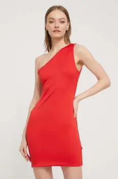 Tommy Jeans rochie culoarea rosu, mini, mulata imagine