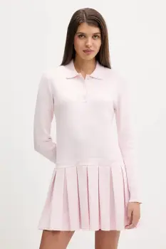 Tommy Jeans rochie culoarea roz, mini, evazati, DW0DW22464 imagine