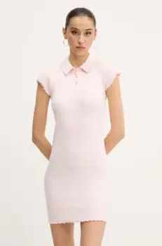 Tommy Jeans rochie culoarea roz, mini, mulata, DW0DW20297 imagine