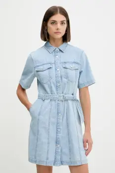 Tommy Jeans rochie jeans mini, drept, DW0DW21168 imagine