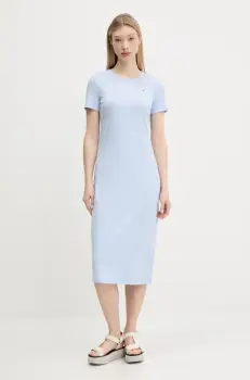 Tommy Jeans rochie midi, evazati, DW0DW19721 imagine