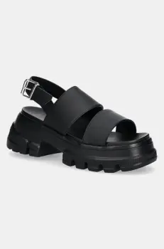 Tommy Jeans sandale CHUNKY CITY SANDAL femei, culoarea negru, cu platforma, EN0EN02750 imagine