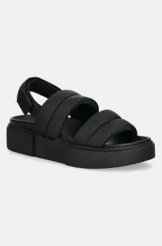 Tommy Jeans sandale FLATFORM SANDAL femei, culoarea negru, cu platforma, EN0EN02802 imagine