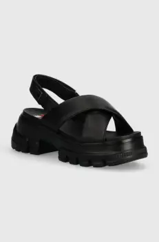 Tommy Jeans sandale TJW CHUNKY CITY SANDAL femei, culoarea negru, cu platforma, EN0EN02525 imagine
