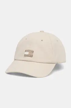 Tommy Jeans sapca de baseball din bumbac culoarea bej, AW0AW17580 imagine