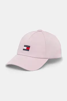 Tommy Jeans sapca de baseball din bumbac culoarea bej, cu imprimeu, AW0AW16991 imagine