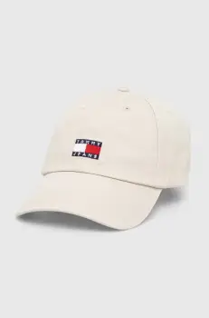 Tommy Jeans sapca de baseball din bumbac culoarea bej, cu imprimeu imagine