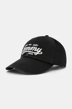 Tommy Jeans sapca de baseball din bumbac culoarea negru, AM0AM13550 imagine