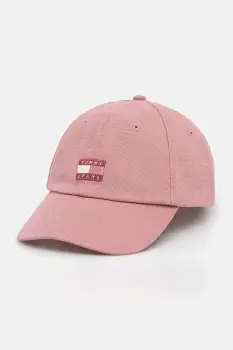 Tommy Jeans sapca de baseball din bumbac culoarea roz, AW0AW17580 imagine