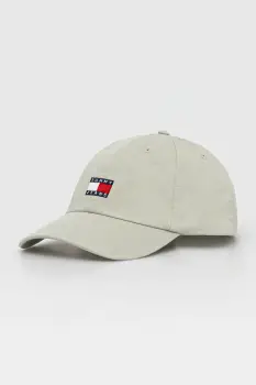 Tommy Jeans sapca de baseball din bumbac culoarea verde, cu imprimeu imagine