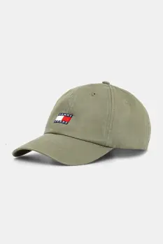 Tommy Jeans sapca de baseball din bumbac culoarea verde, cu imprimeu imagine