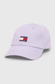Tommy Jeans sapca de baseball din bumbac culoarea violet, cu imprimeu imagine