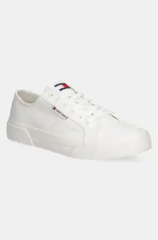 Tommy Jeans tenisi  LACE UP CANVAS COLOR culoarea alb, EM0EM01543 imagine