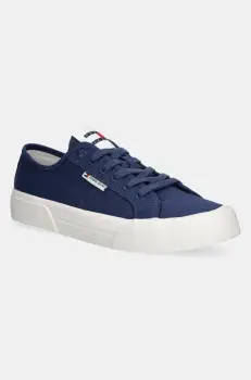 Tommy Jeans tenisi  LACE UP CANVAS COLOR culoarea bleumarin, EM0EM01543 imagine