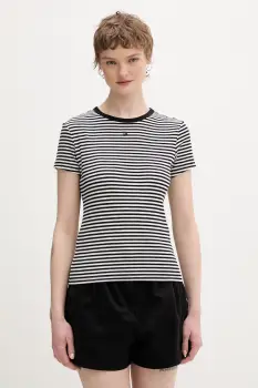 Tommy Jeans tricou basic damski din bumbac cu elastan imagine